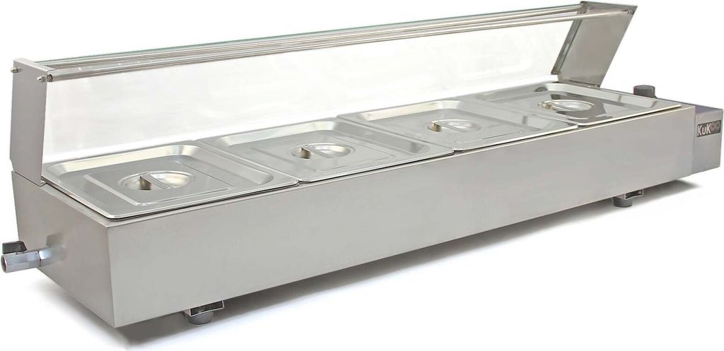 Gastronomie Bain Marie Speisenwärmer Wasserbad Warmhalter Catering Buffet 4x GN