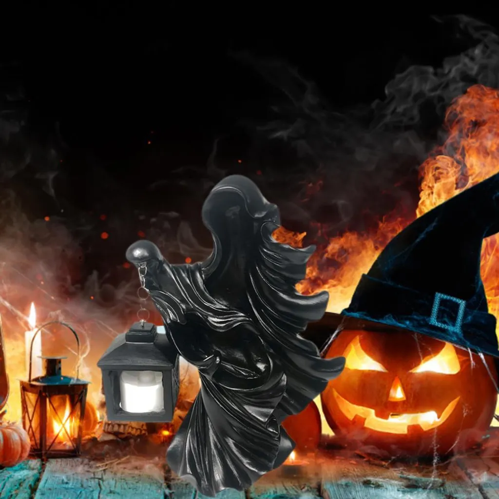Fantasma Resina Halloween con Lanterna: Offerta Decorazione Giardino - 2