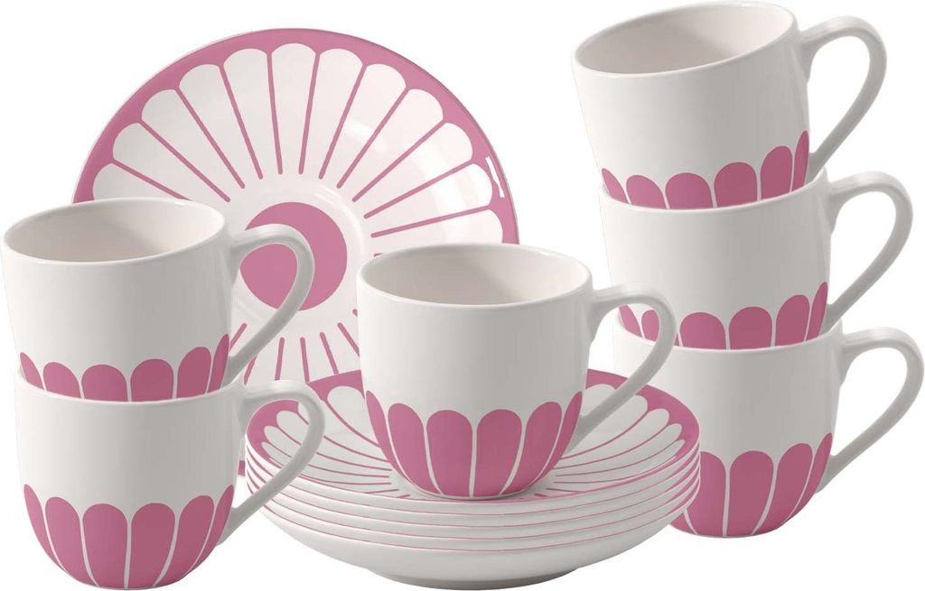 Villeroy & Boch Fleur Couleur Espressotasse mit Untertasse 70 ml 6er Set - Cassis