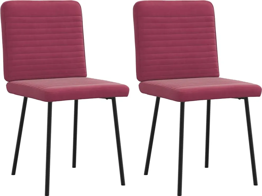 Velluto Rosso Vino per la tua Sala da Pranzo - Set 2 Sedie Stabli