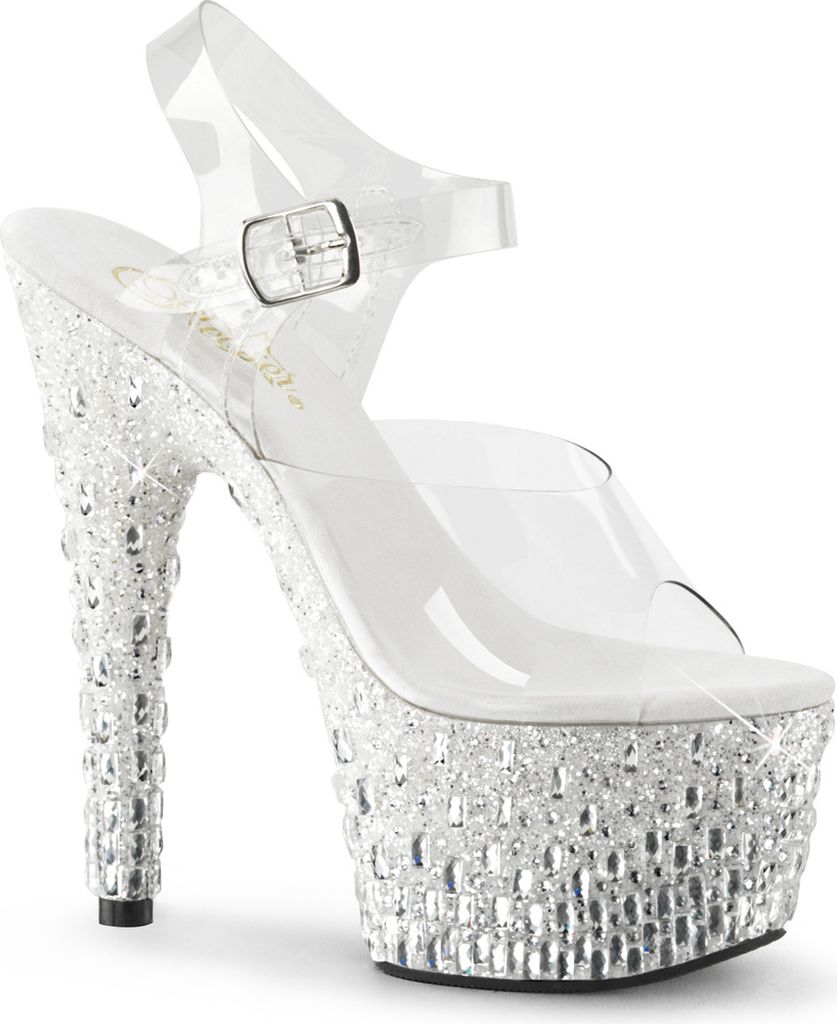 ADORE-708MR-5 Damen Sandale von Pleaser, Transparent EU 40, US 10