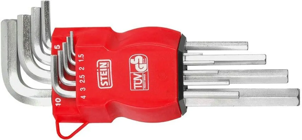 Set 9 Chiavi Esagonali Stein Long Rosso Rosso - Acciaio CR-V Professionale
