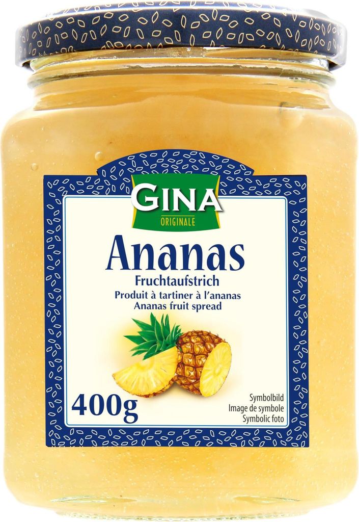 Gina Ananasmarmelade 400 g Produktbild 