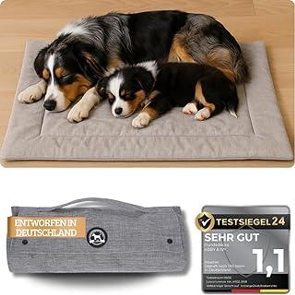 Abby&Ivy Hundedecke für Unterwegs 90x70cm- Faltbare, Waschbare, Rutschfeste Decke für kleine und mittlere Hunde - Leicht, Robust, Pflegeleicht & ...