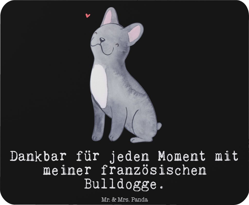 Mr. & Mrs. Panda Mauspad Französische Bulldogge Moment - Schwarz - Geschenk, laptop mousepad, mousematte, Mouse Pad, computer
