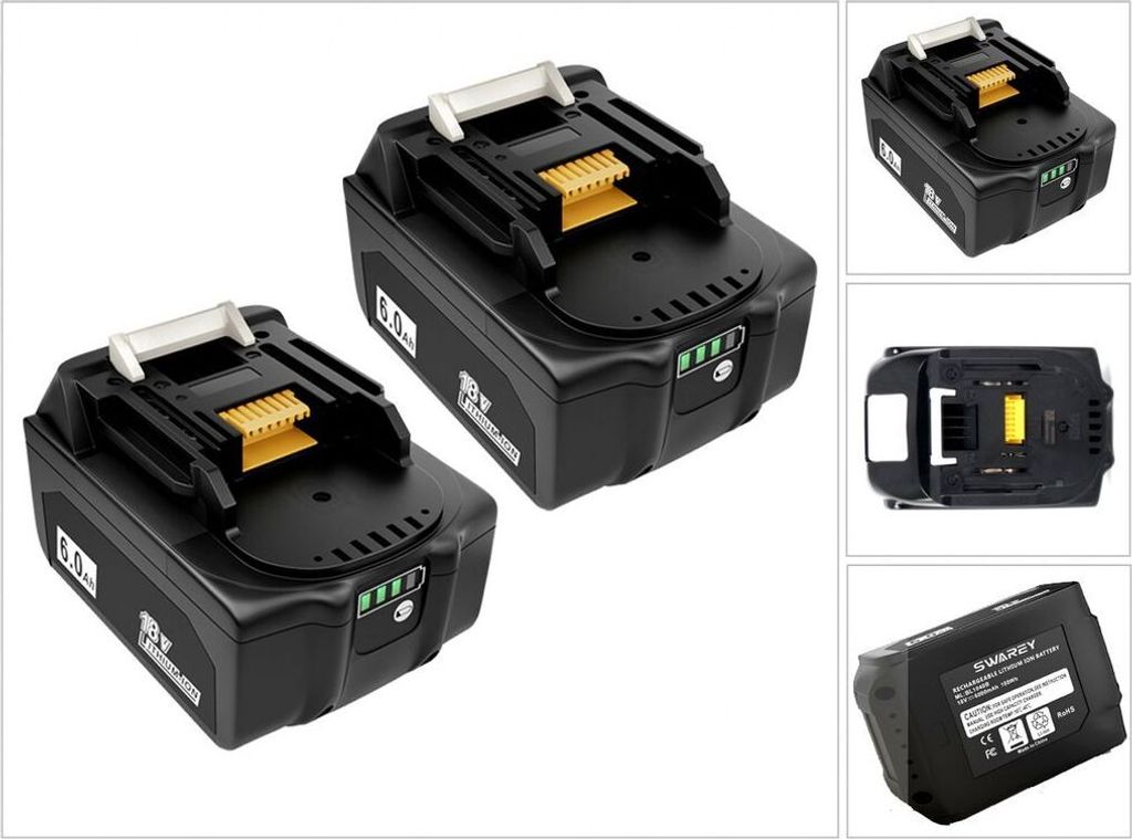 2x 18V 6,0Ah Akku Batterie Für Makita BL1850 BL1815 BL1815N Produktbild 