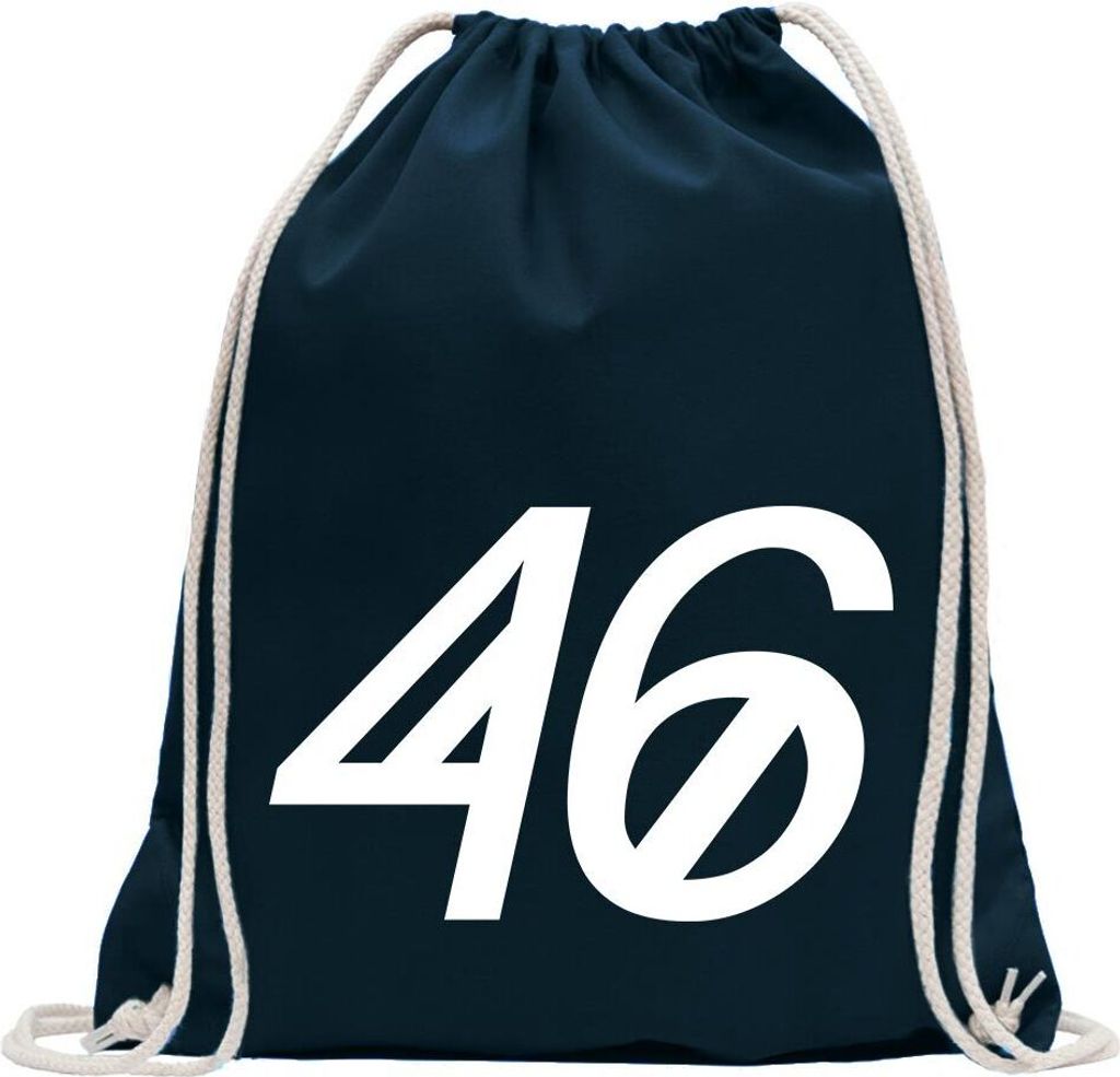 Kiwistar - Turnbeutel - dunkelblau - 46 - Fun Rucksack Sport Beutel Gymsack Baumwolle mit Ziehgurt