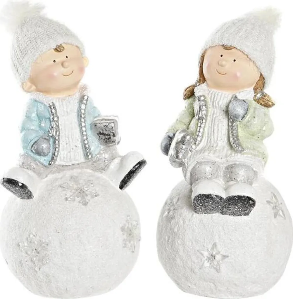Décoration Sapin et Entrée - Statuettes Noël Enfants Magnésium - Lot de 2
