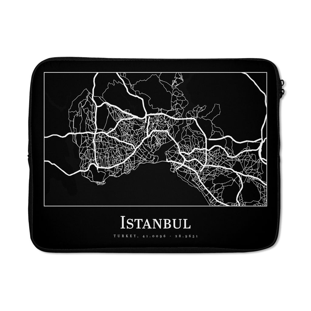 MuchoWow Laptop Hülle 15 Zoll Stadtplan - Istanbul - Karte Laptoptasche - Laptoptasche - Sleeve - Rundum-Schutz