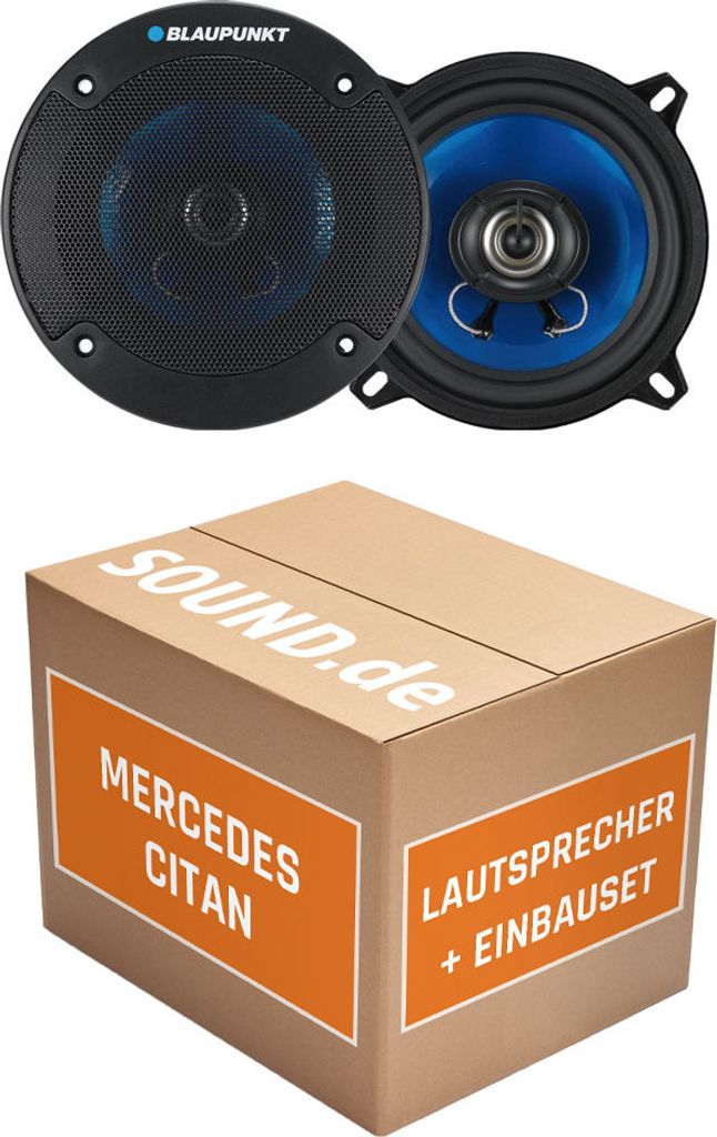 Lautsprecher Boxen Blaupunkt ICx663 - 16,5cm 3-Wege Auto Einbauzubehör - Einbauset passend für Mercedes Citan Front - justSOUND