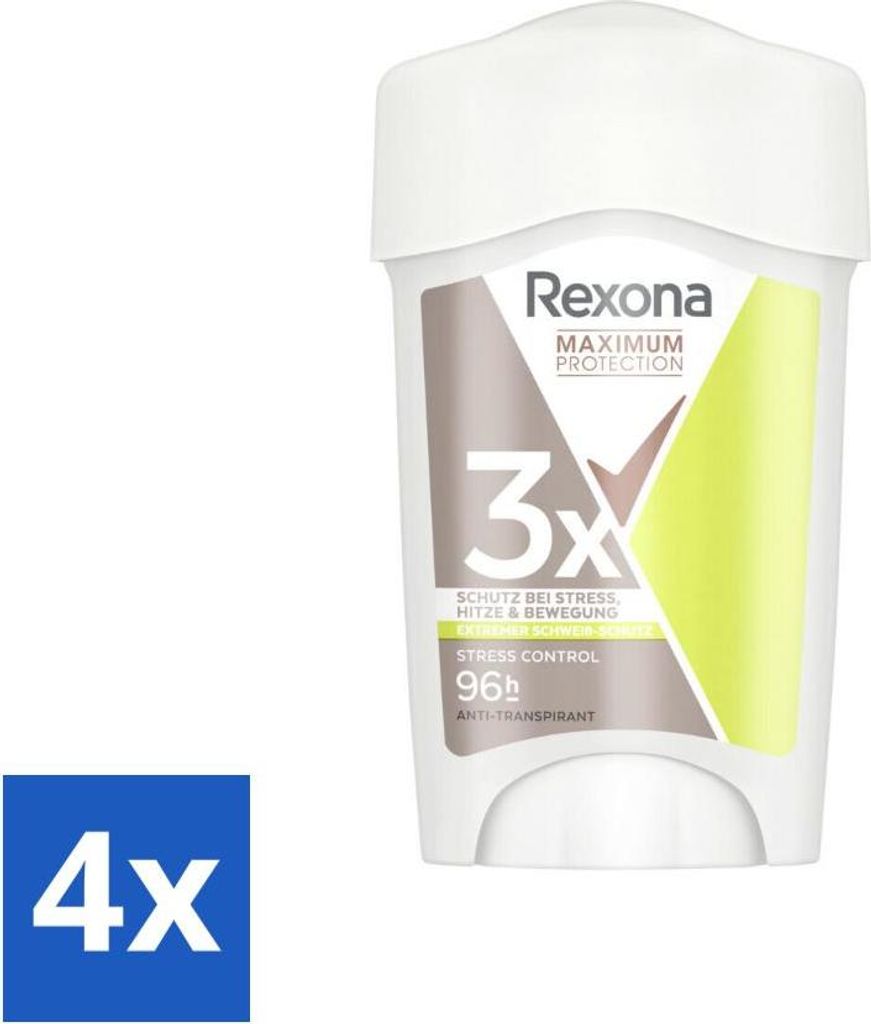 Rexona - Deodorant Stick - Maximum Protection Stress Control Dry - Gegen Stressschweiß - 45 ml - Vorteilspack - 4 Stücke