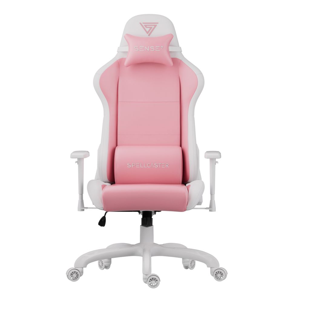 SENSE7 Gamingstuhl Spellcaster FUKU Rosa Weiß - Ergonomischer Bürostuhl für Frauen Mädchen bis 150kg Wippfunktion Schreibtischstuhl pink