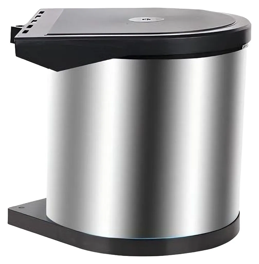 Panier de cuisine encastrable en acier inoxydable brossé avec couvercle