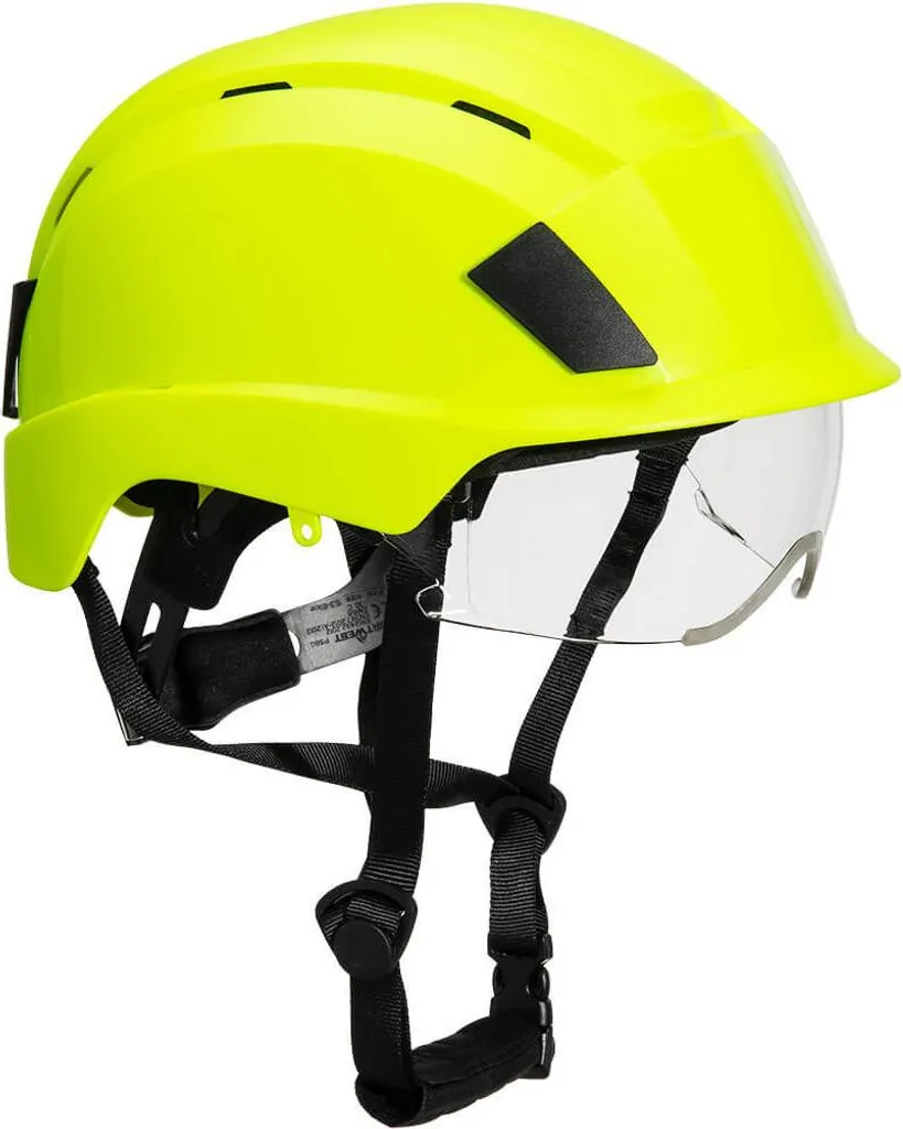 Casque de Chantier PS80YER Jaune avec Serre-nuque Réglable pour Professionnel