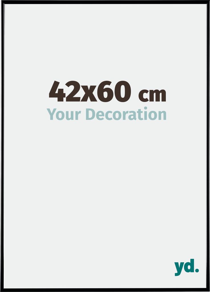 Bilderrahmen, 42x60 cm, Schwarz Hochglanz, Kunststoff, Evry