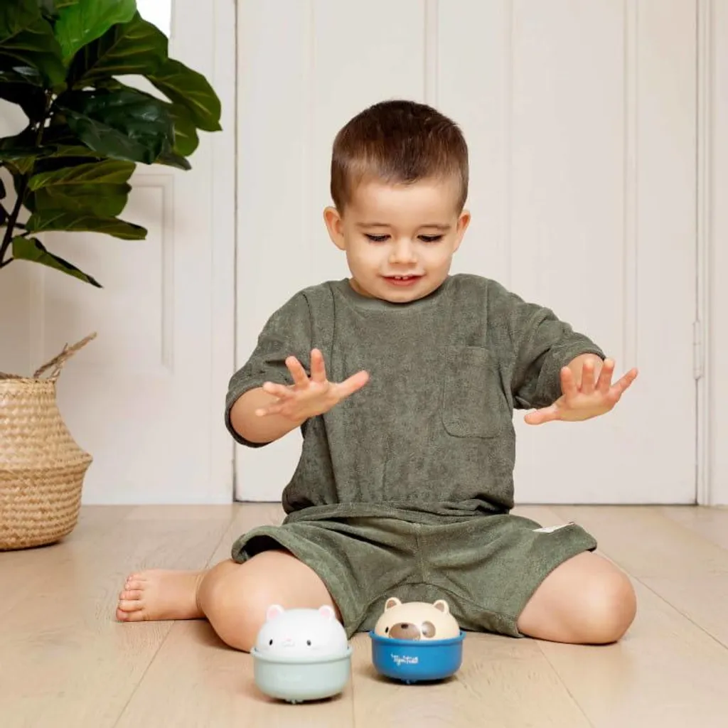 Selecta Swing Roller Chat : Jouet d'Éveil Interactif en Bois Naturel