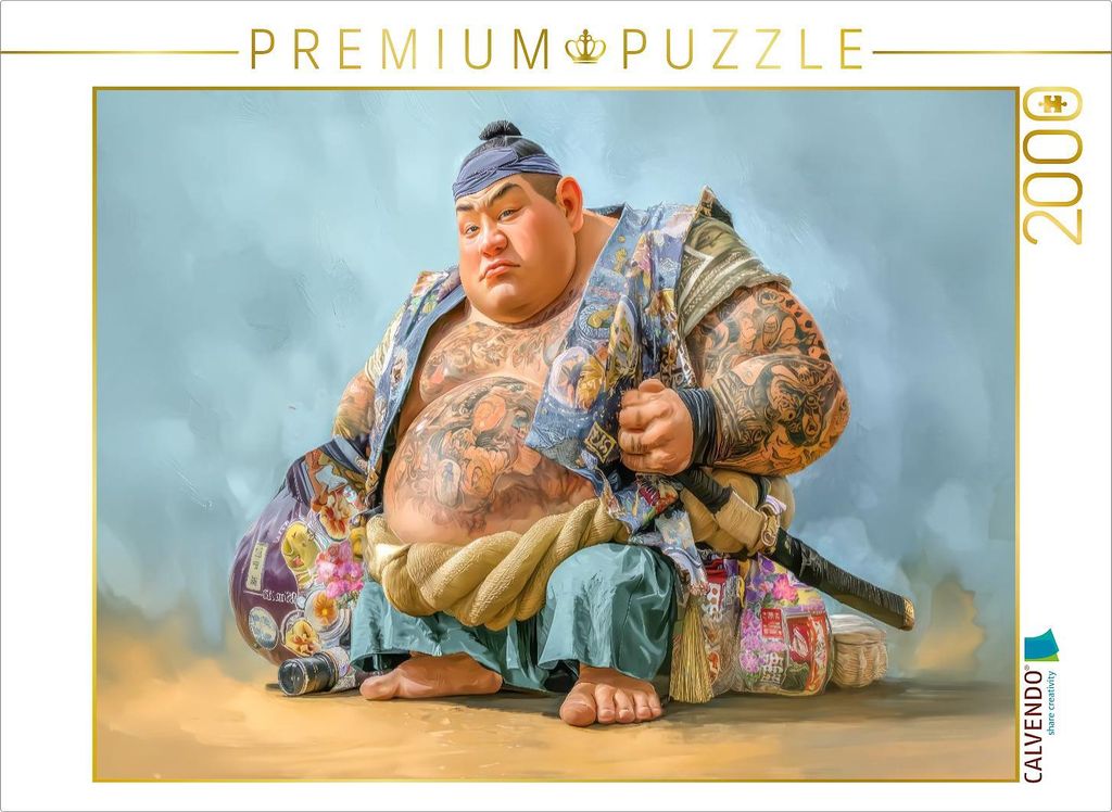 CALVENDO Puzzle Sumoringer Karikaturen | 2000 Teile Lege-Größe 90x67cm Foto-Puzzle für glückliche Stunden