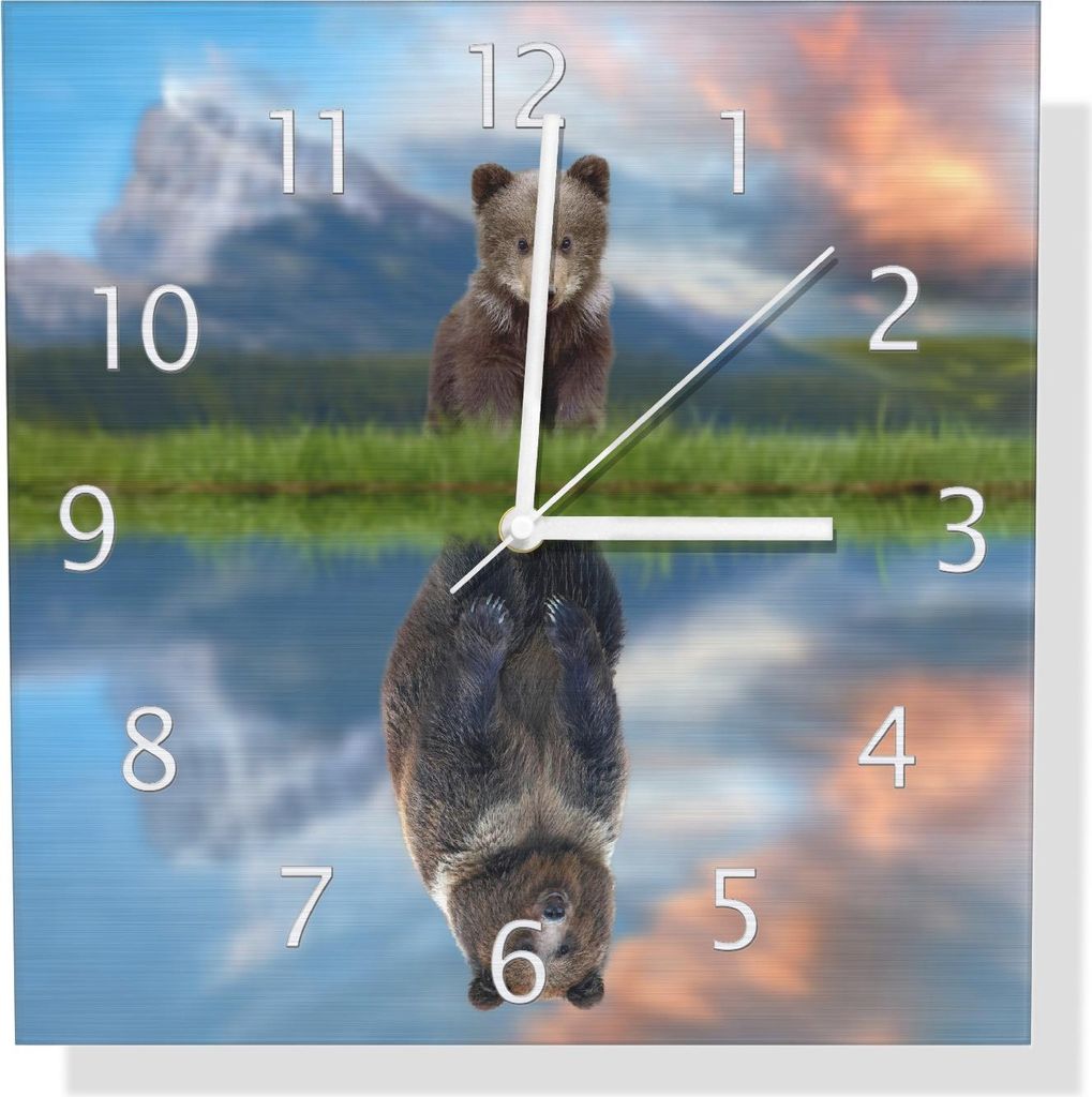 Wallario Design Wanduhr Zukunftsaussichten aus Aluverbund, Größe 30 x 30 cm