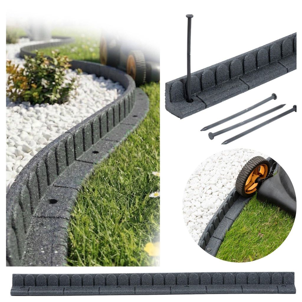 Flexible Rasenkante aus Recyceltem Gummi  120 x 8  - Produktbild 
