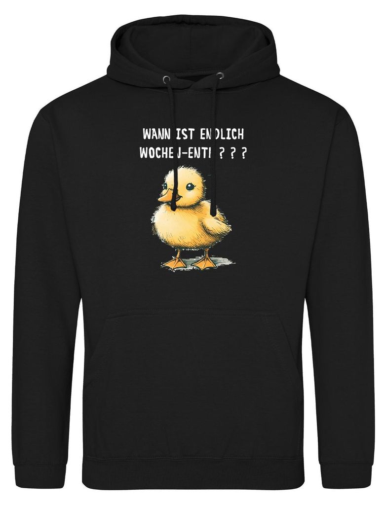 Huuraa Uni Hoodie Endlich Wochen-Ente Wochenende 3XL Deep Black Vegan Sweatshirt Geschenkidee