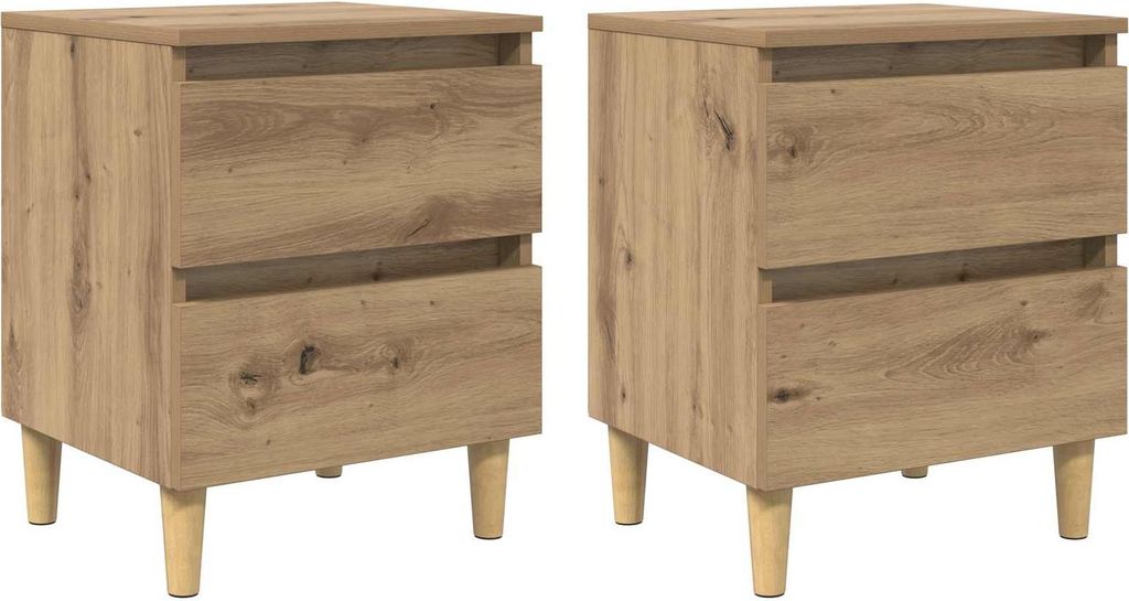 Bettschränke 2 pcs Artisan-Eiche 40 x 35 x 50 cm Holzwerkstoff