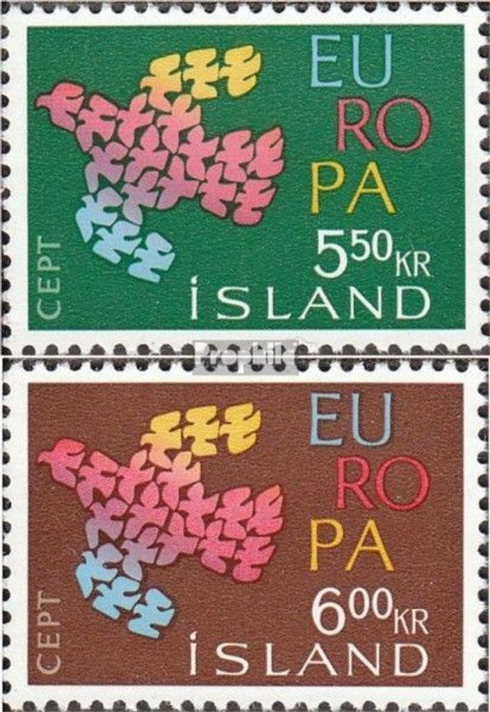 Briefmarken Island 1961 Mi 354-355 (kompl.Ausg.) postfrisch Europa