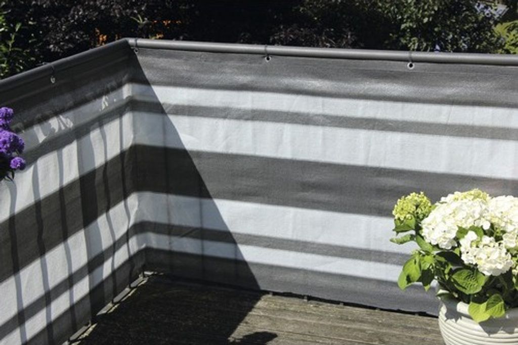 Balkonbespannung PE 90 x 300 cm grau/anthrazit Produktbild 