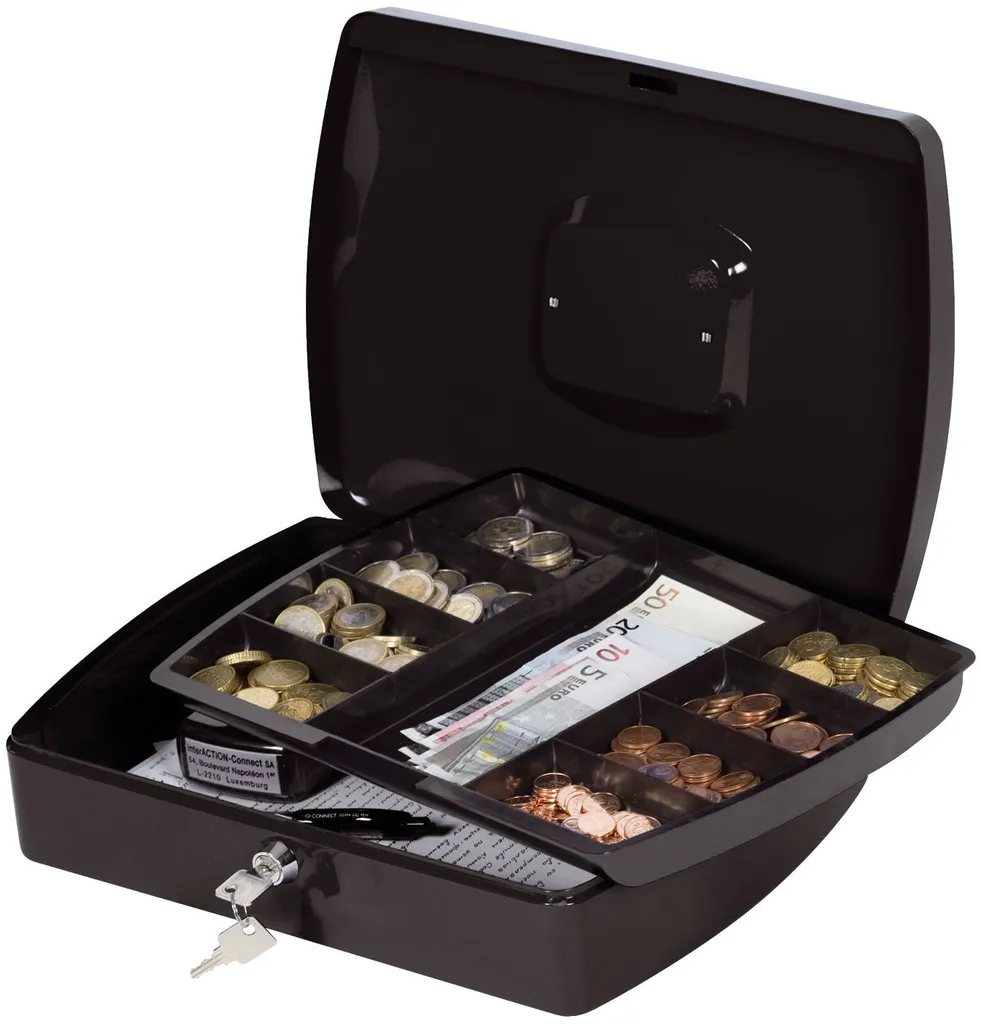 Cassetta Portavalori in Metallo Q-Connect KF02604 12" Nera
