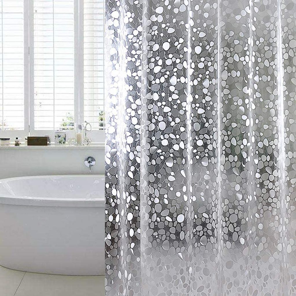 Duschvorhang  transparent mit Gewicht Magnet Garten & Heimwerken Baumarkt Badausstattung Duschvorhänge 