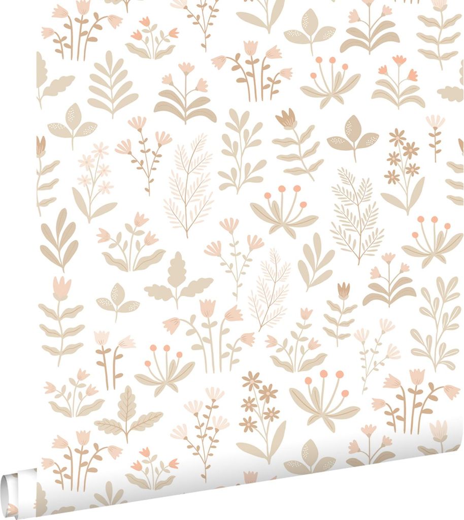 ESTAhome Tapete Feldblumen Beige 50 x 900 cm