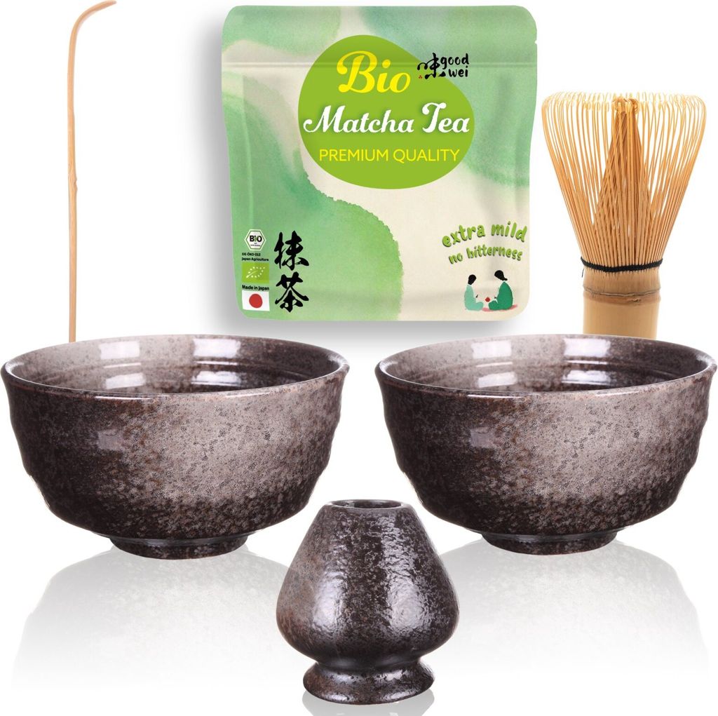 Matcha duo set "Goma" se 2 miskami, metlickou, držákem a Obrázek produktu 