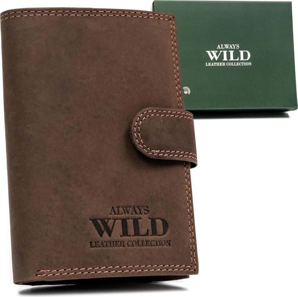 Portafoglio Robusto Always Wild Saphyphise Pelle Marrone Avventura