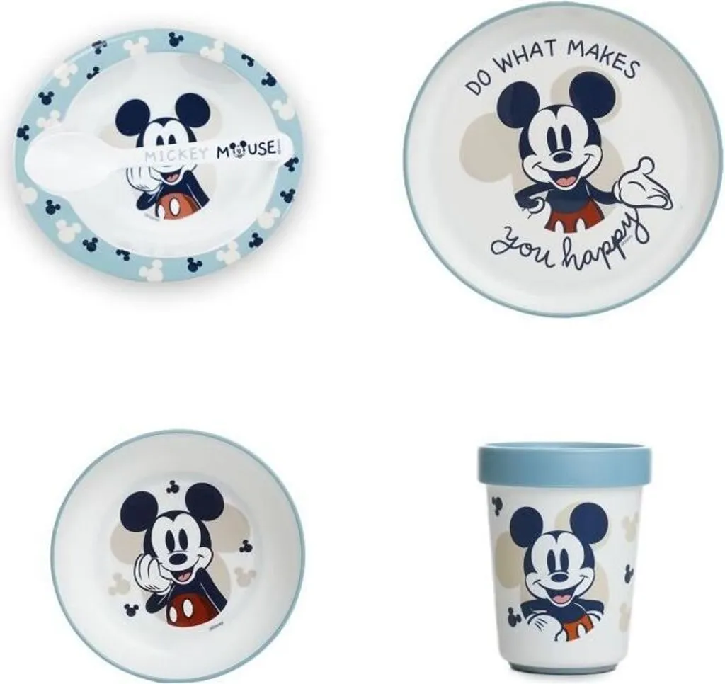 Set Stoviglie Bambini Mickey THERMOBABY: 5 Pezzi Antiscivolo Top