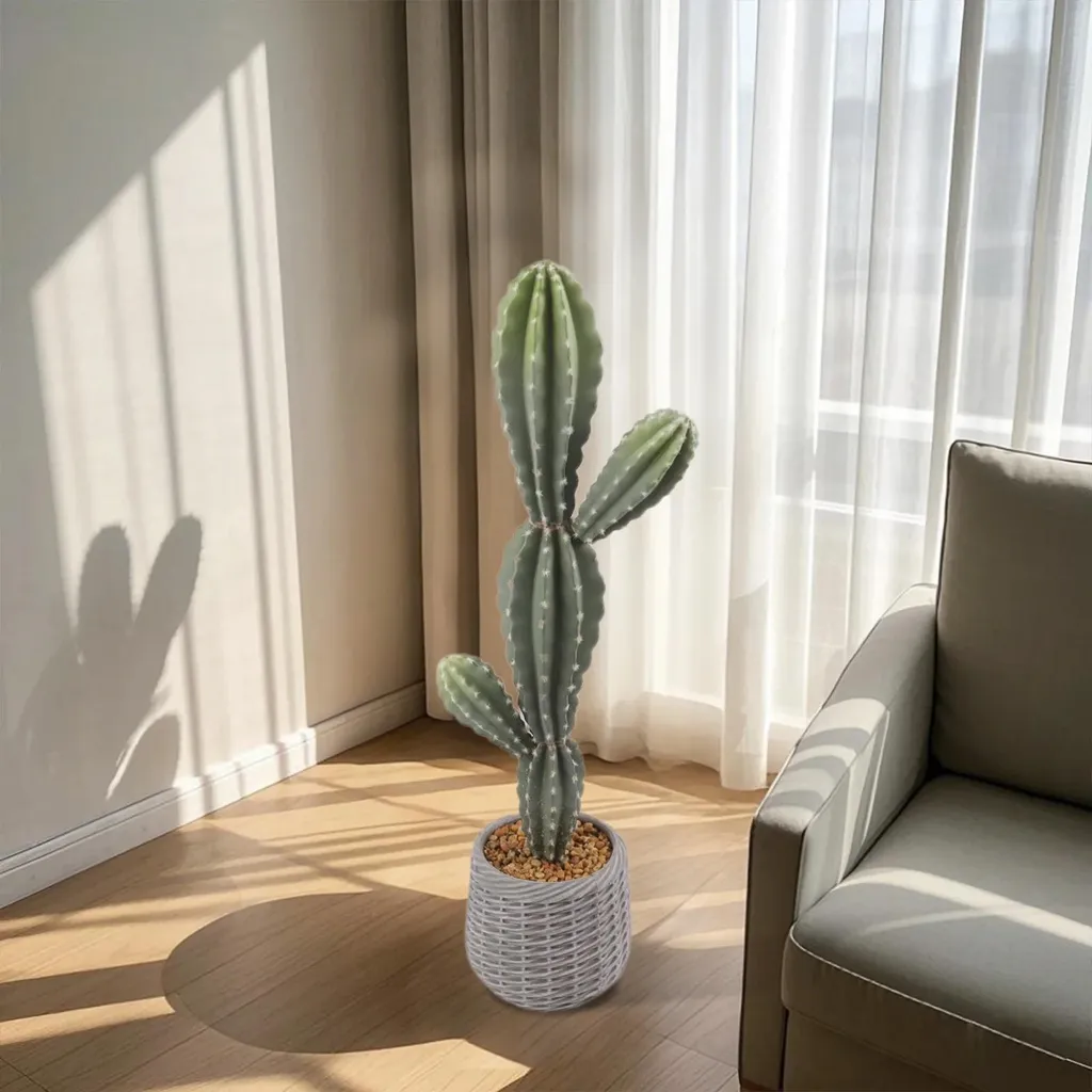 Cactus Artificiale 88cm - Pianta Finta da Esterno ed Interno - Stile Bonsai - 4