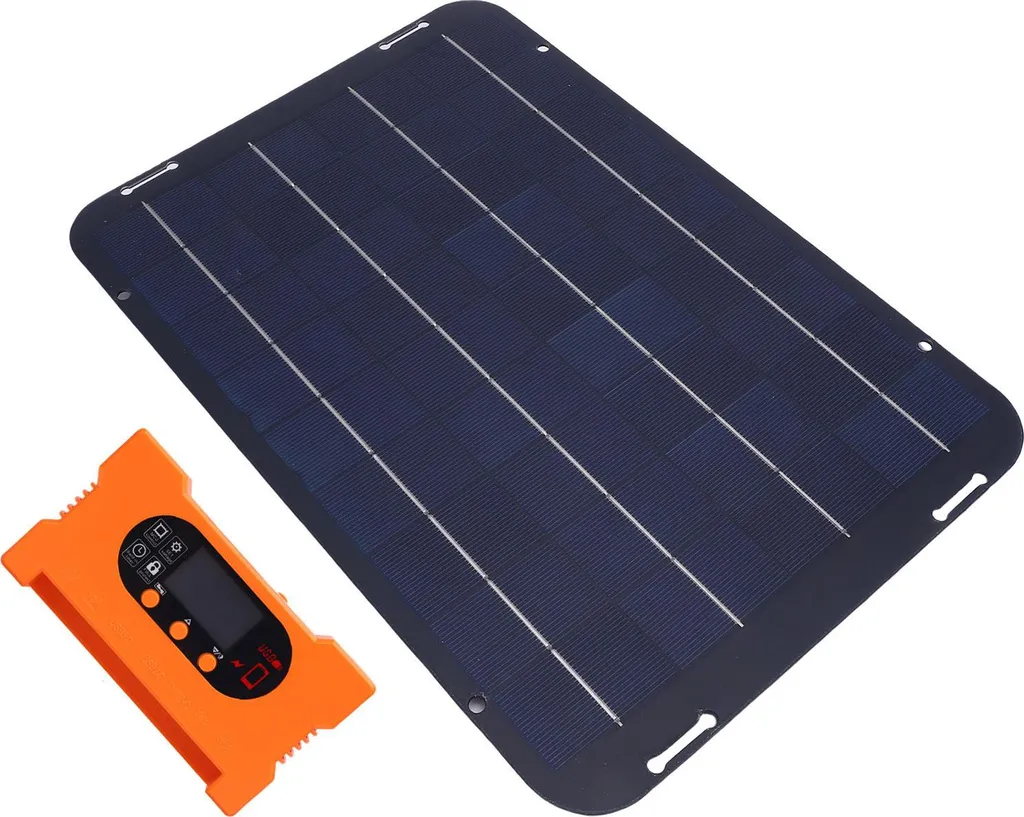 Panneau Solaire 12W 18V Etanche IP65 avec Régulateur pour Usage Externe