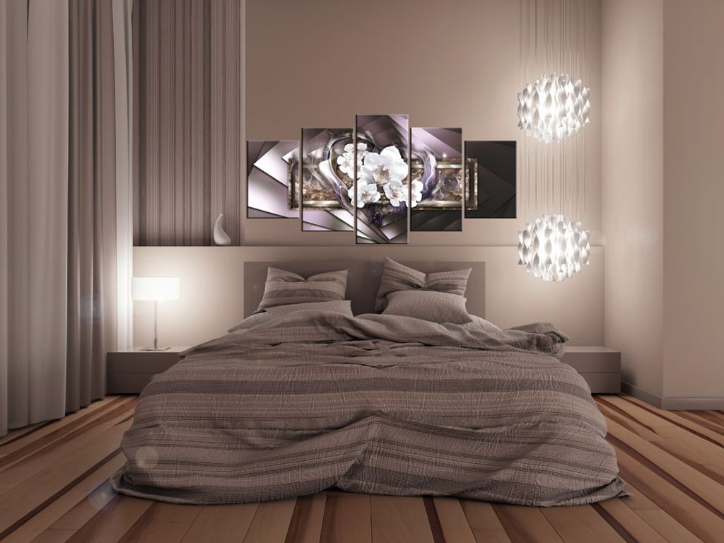 Akustikbild Blumen 200x100 cm Bilder Akustikschaum Hochleistungsschallabsorber Schallschutz Leinwand 5 tlg Wandbild Raumakustik Schalldämmung 0201...