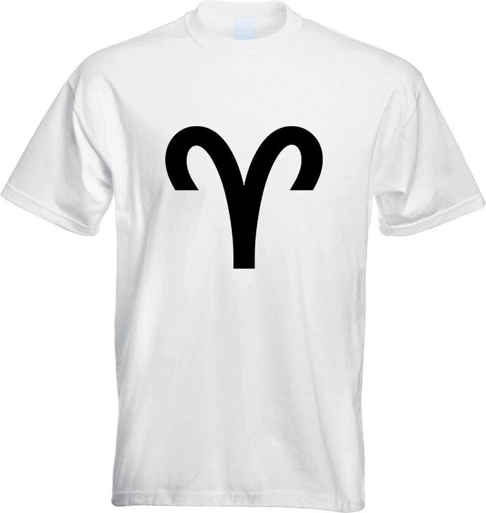 Kiwistar - T-Shirt - Weiss - Widder Sternzeichen Motiv Bedruckt Funshirt Design Print - mit Motiv Bedruckt - Funshirt Design - Sport - Freizeit - H...