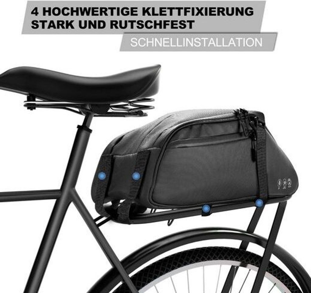 Fahrrad Gepäckträgertasche 8L Multifunktionale Erweiterbare Produktbild 9