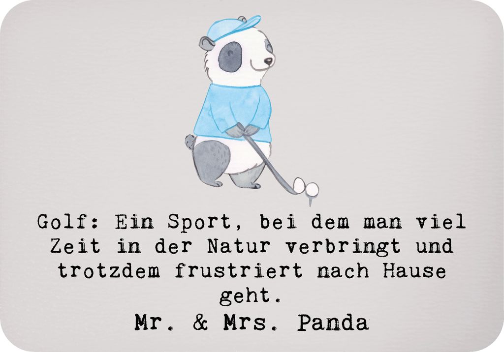 Mr. & Mrs. Panda magnet Golf Erlebnis - Grau Pastell - Geschenk, Sport, tafelmagnet, Notizhalter, Kühlschrankmagnet, Sportler, Teamsport, Sportart...