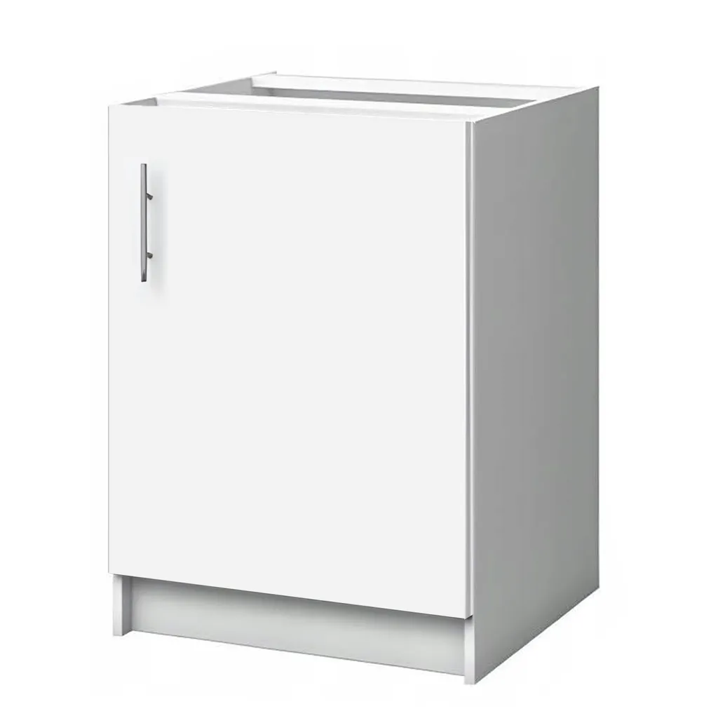 Meuble bas de cuisine 60 cm Stamar Blanc Mat pour petit appartement
