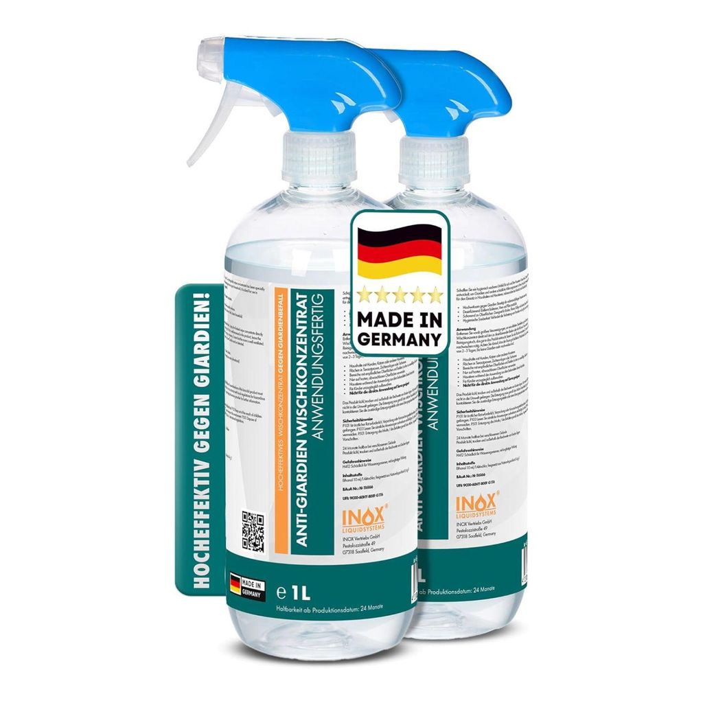 INOX 2x1L Anti-Giardien-Wischkonzentrat – Hygienische Reinigung für Haustierhaushalte