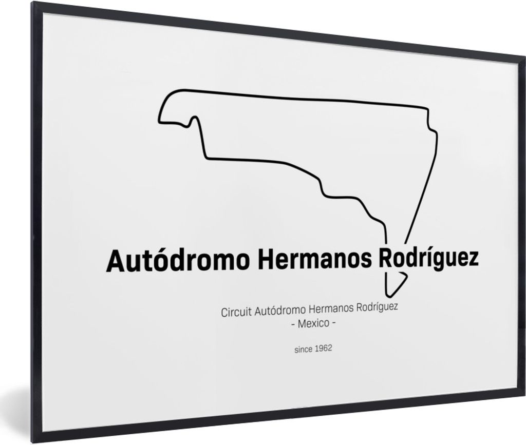 MuchoWow Gerahmtes Poster Mexiko - Rennstrecke - Formel 1 90x60 cm - Poster mit Schwarzem Bilderrahmen Wandposter Rahmen Foto Bilder - Fotorahmen...