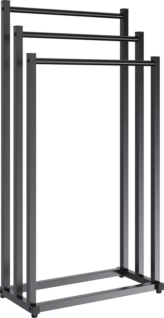 Porte-serviettes Anoka noir en métal - Accessoire de bain haute qualité