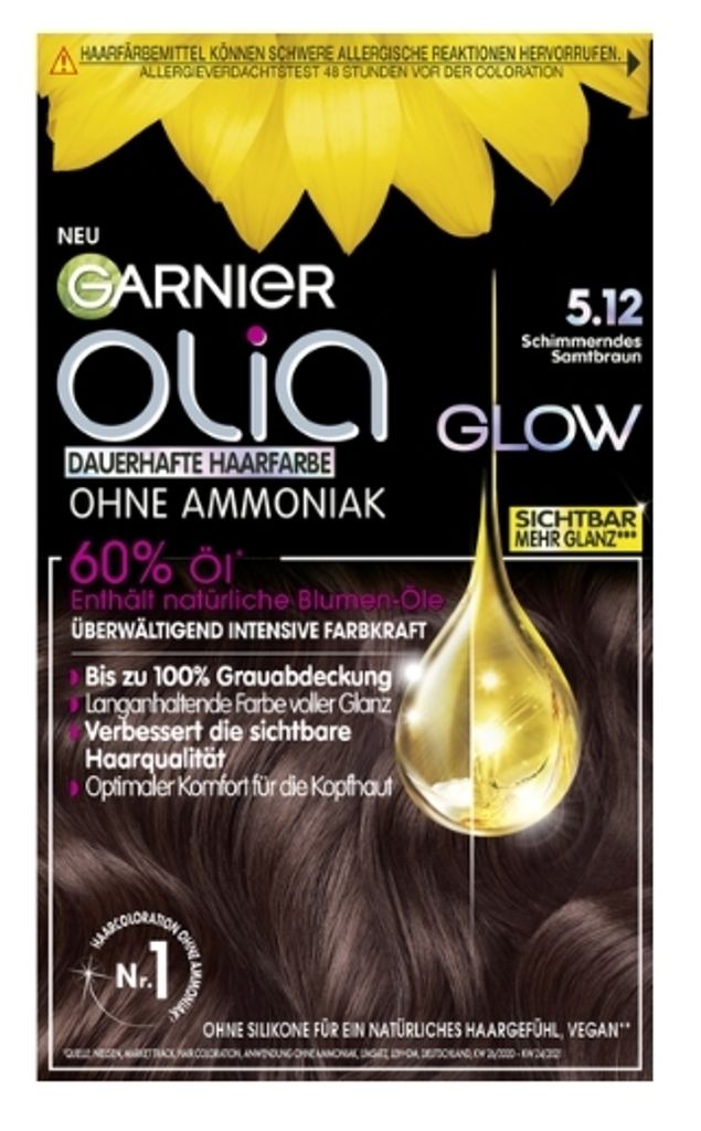 Glanzvolle Haarfarbe 5.12 von Garnier Olia - Intensive Pflege und langanhaltende Farbe - 1 Stück.