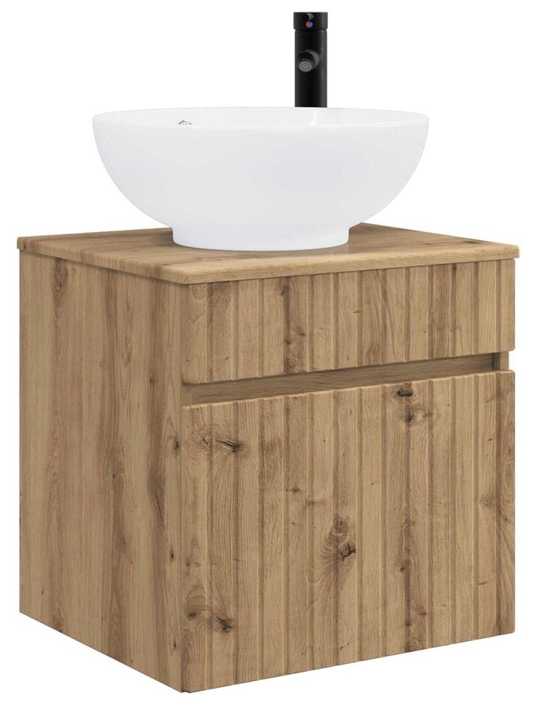 Wandmontierte Waschbecken-Vanität Artisan-Eiche