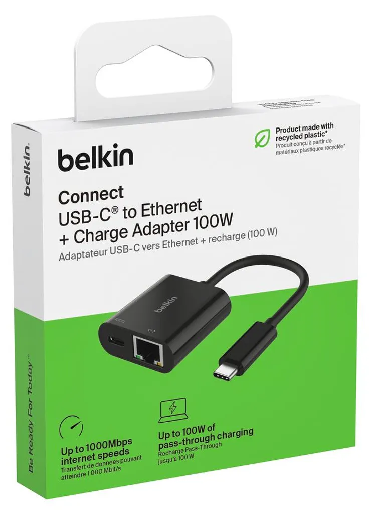 Adaptateur USB-C Ethernet Belkin Connect Idéal pour Télétravail Pro