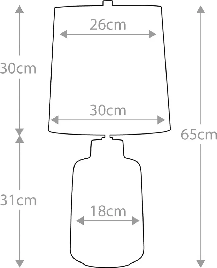 Grande lampe design céramique argent et noir Woolwich 65cm IP20 E27