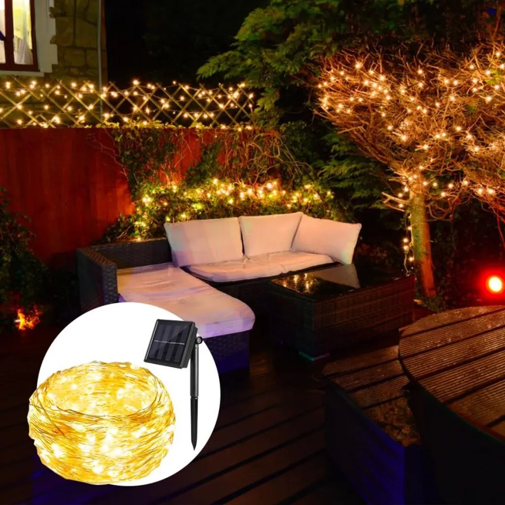 Guirlande lumineuse solaire 200 LED NestX pour Noël et jardin extérieur