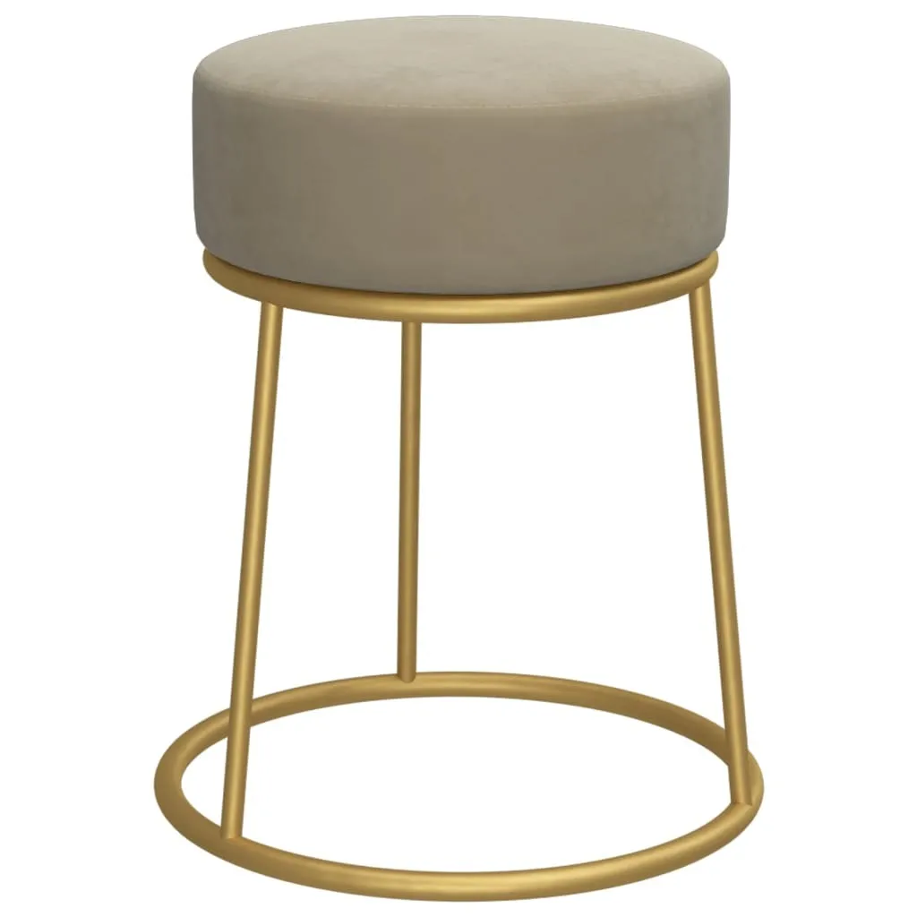 Sgabello Rotondo Velluto Grigio Scuro: Design Luxury per Interni Moderni