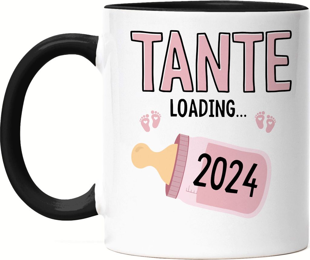 Tante Loading 2024 Tasse Schwarz Geschenk Werdende Tante Produktbild 